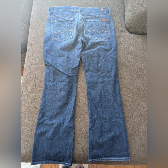 7 For All Mankind Women's Buttonfly Classic Bootcut Jeans, Size 30.  28" Inseam - Picture 6 of 10